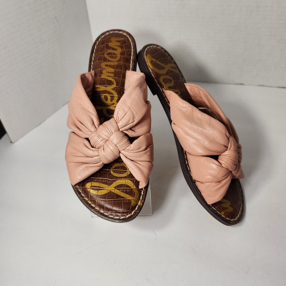 Sam Edelman Garson Cali Rose leather tie knotted pink sandal size 7.5